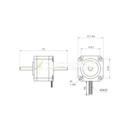 Двигатель шаговый PL42HD34-D5 2 332 Двигатель шаговый PL42HD34-D5 фото