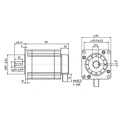 Двигатель шаговый трехфазный 3PL110H151-D19