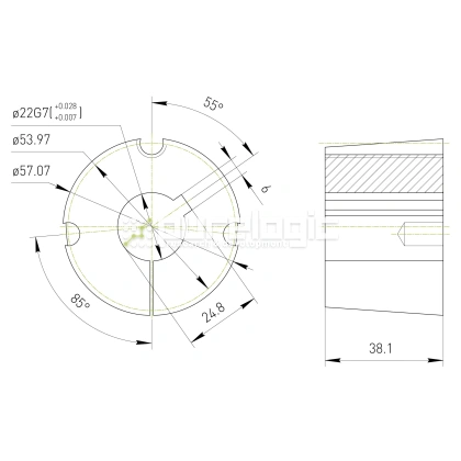 Втулка тапербуш 1615-22 фото