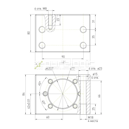 Держатель гайки ШВП MGD32-02 фото