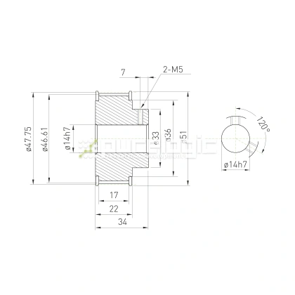 Шкив зубчатый BSY-30-5M-15-B-P14 1 693 Шкив зубчатый BSY-30-5M-15-B-P14 фото