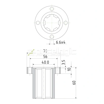 Шлицевая втулка с фланцем SNF-26x32 3 420 Шлицевая втулка с фланцем SNF-26x32 фото
