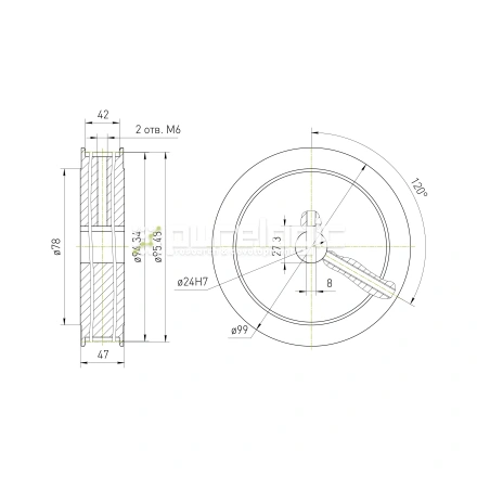 Шкив зубчатый BLA-60-5M-40-A-N24 фото