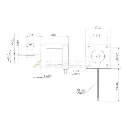 Двигатель шаговый биполярный 42CM04 1 843 Двигатель шаговый биполярный 42CM04 фото
