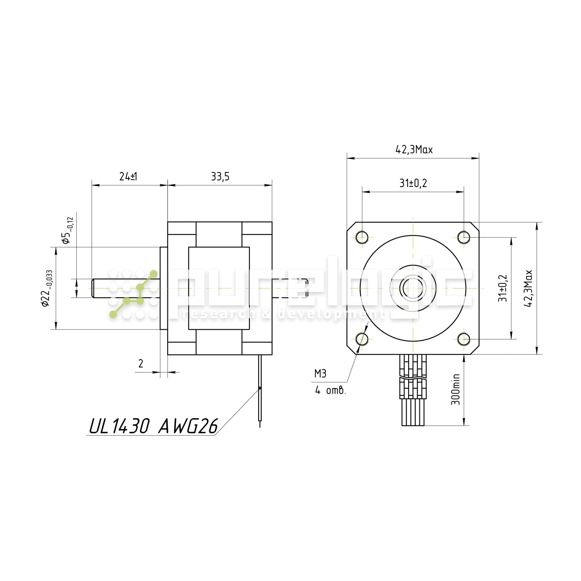 Двигатель шаговый FL42STH33-1334A 1 914 Двигатель шаговый FL42STH33-1334A фото