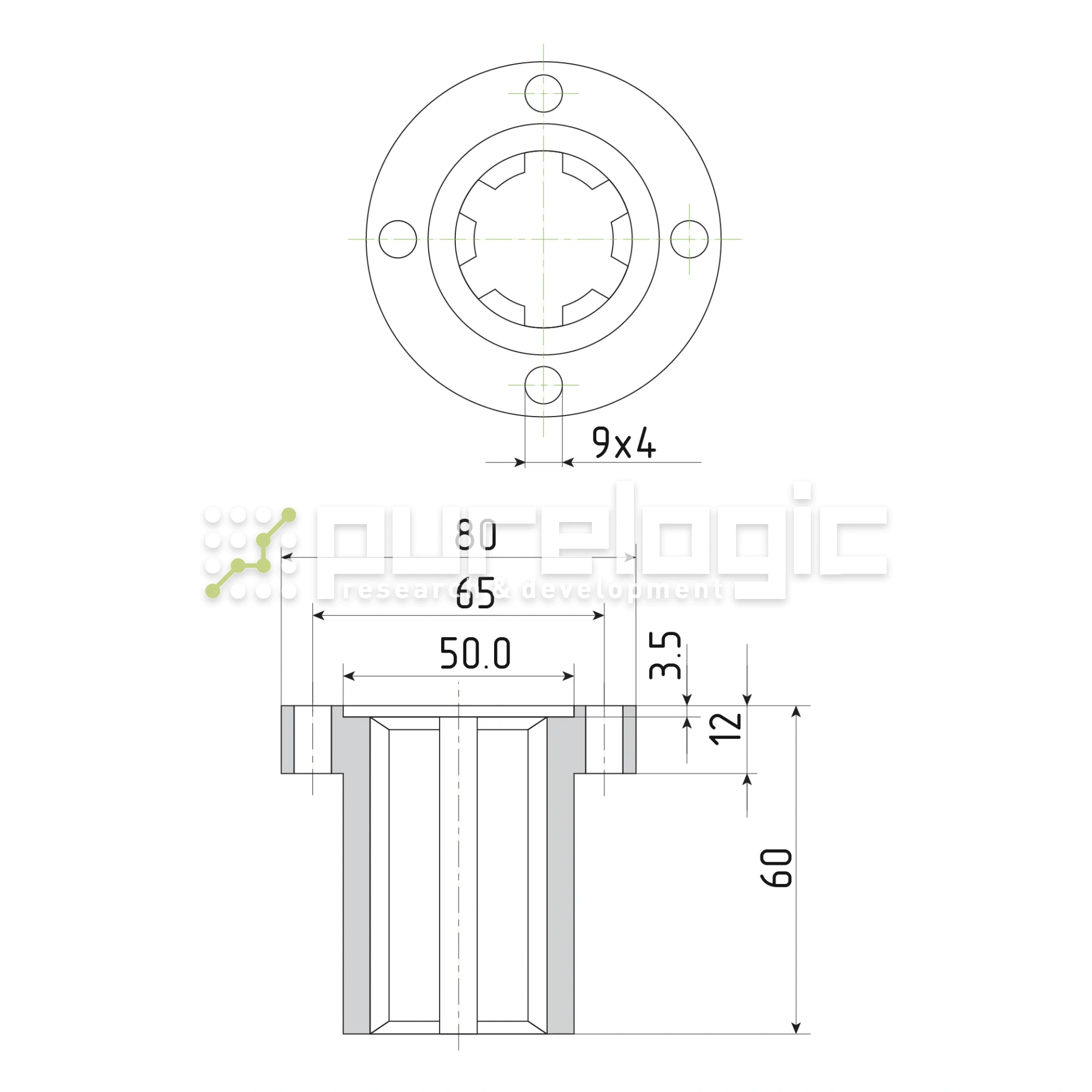 Шлицевая втулка с фланцем SNF-32x38 3 725 Шлицевая втулка с фланцем SNF-32x38 фото