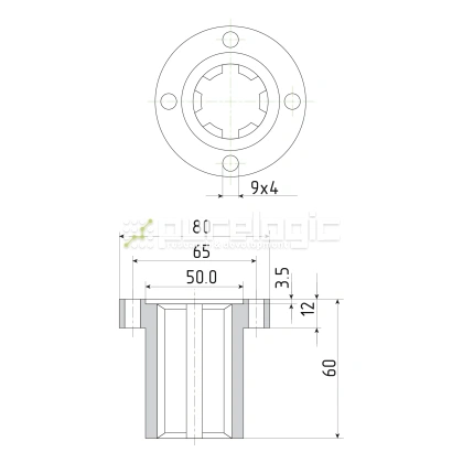 Шлицевая втулка с фланцем SNF-32x38 3 725 Шлицевая втулка с фланцем SNF-32x38 фото