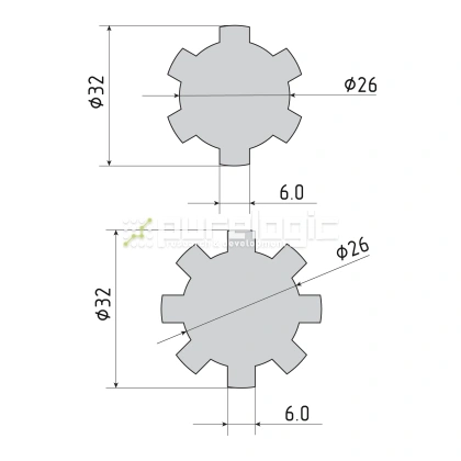 Шлицевой вал SS-26x32 10 641 Шлицевой вал SS-26x32 фото