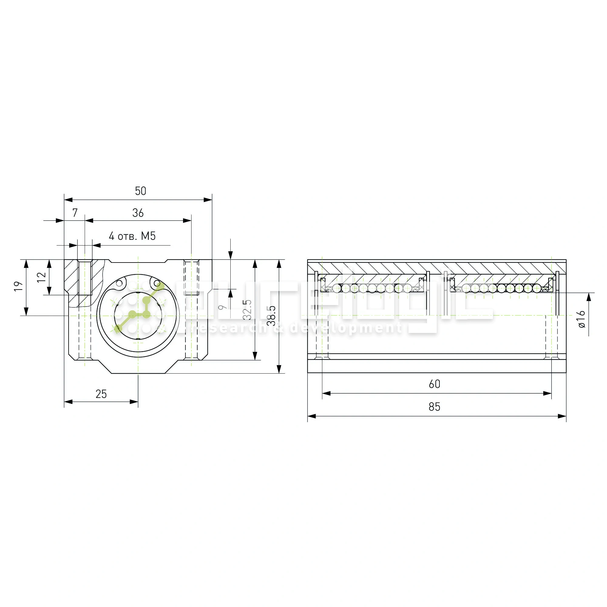 Модуль опорный удлиненный SC16L-UU 1 050 Модуль опорный удлиненный SC16L-UU фото