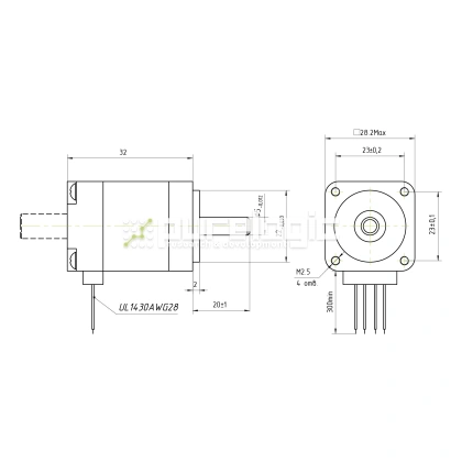 Двигатель шаговый FL28STH32-0674B 2 583 Двигатель шаговый FL28STH32-0674B фото