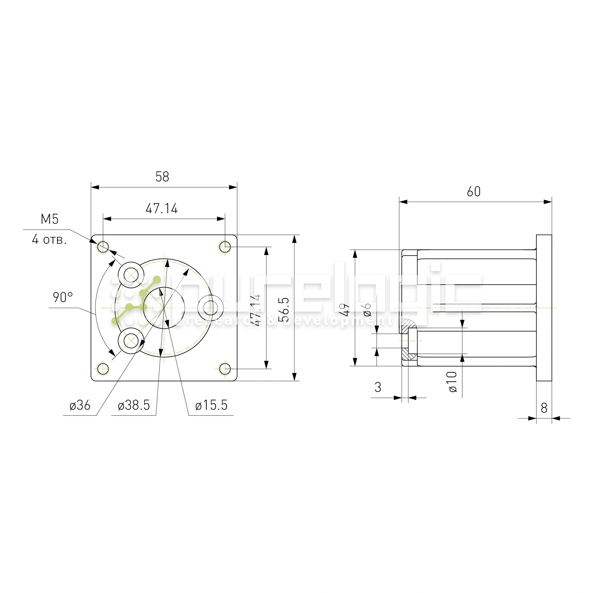 Крепление двигателя CCM-M57L36-M5 2 784 Крепление двигателя CCM-M57L36-M5 фото
