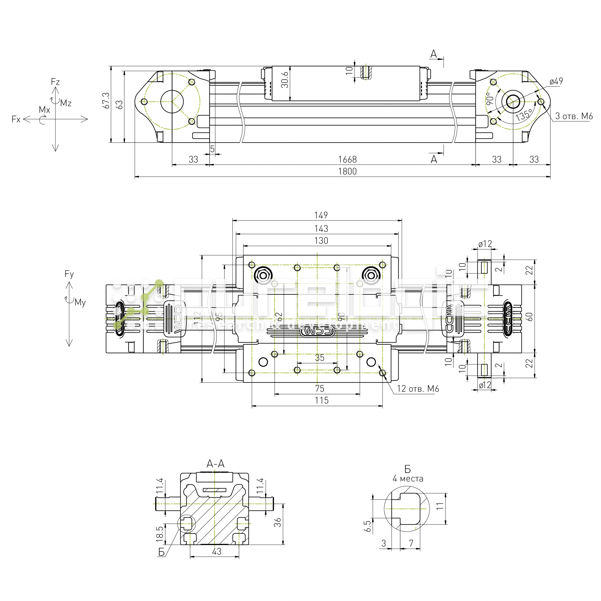 Модуль линейного перемещения CCM-W60-1800-5A 102 928 Модуль линейного перемещения CCM-W60-1800-5A фото