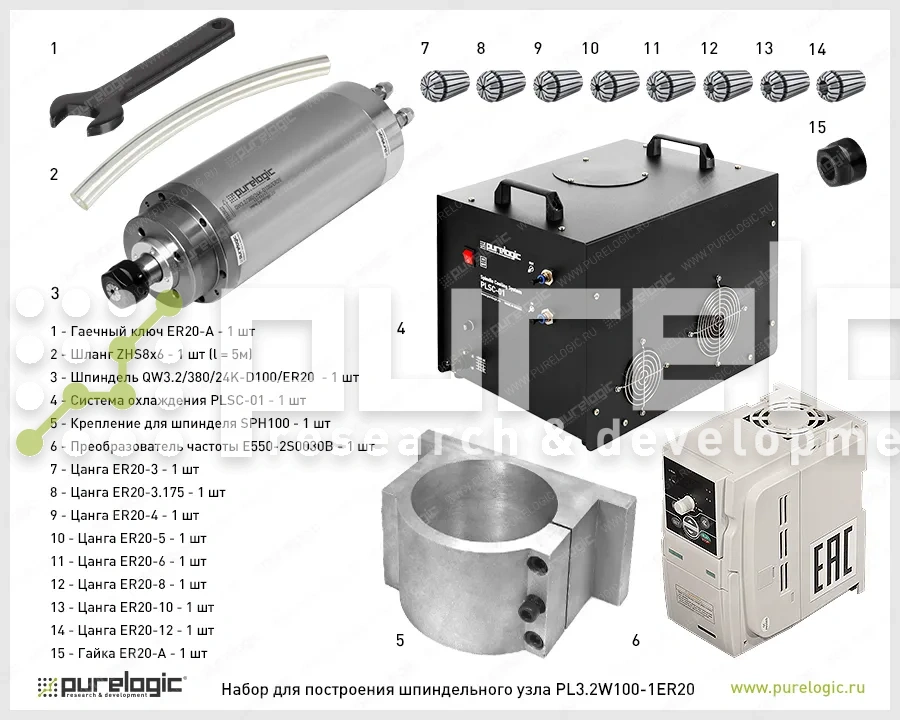 Набор для шпиндельного узла PL3.2W100-1ER20-1 119 496 Набор для шпиндельного узла PL3.2W100-1ER20-1 фото