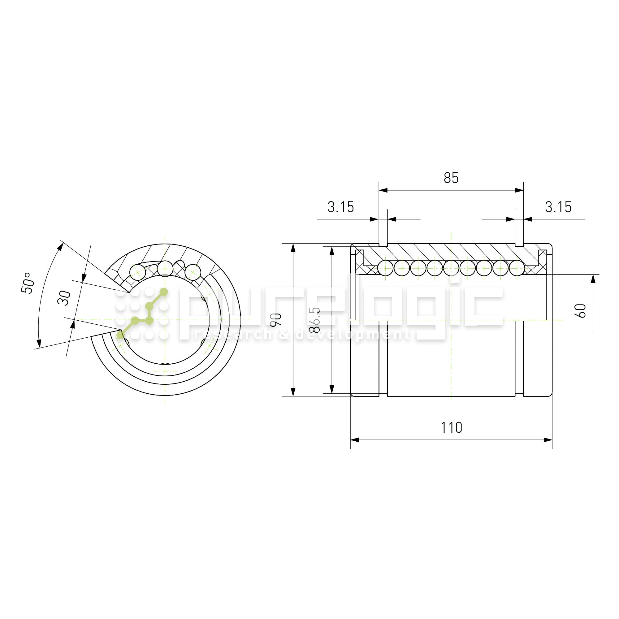 Втулка шариковая LM60-OP 4 612 Втулка шариковая LM60-OP фото