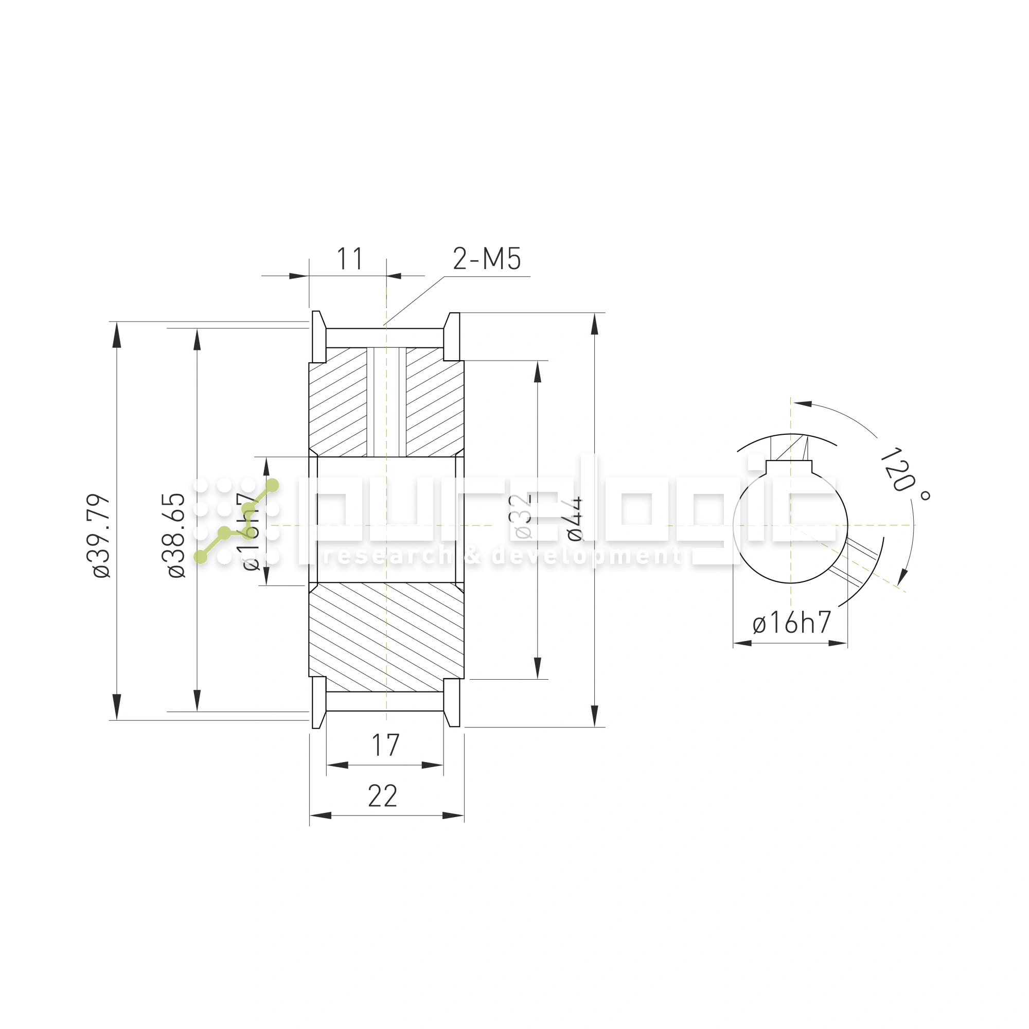Шкив зубчатый BLA-25-5M-15-A-N16 1 391 Шкив зубчатый BLA-25-5M-15-A-N16 фото