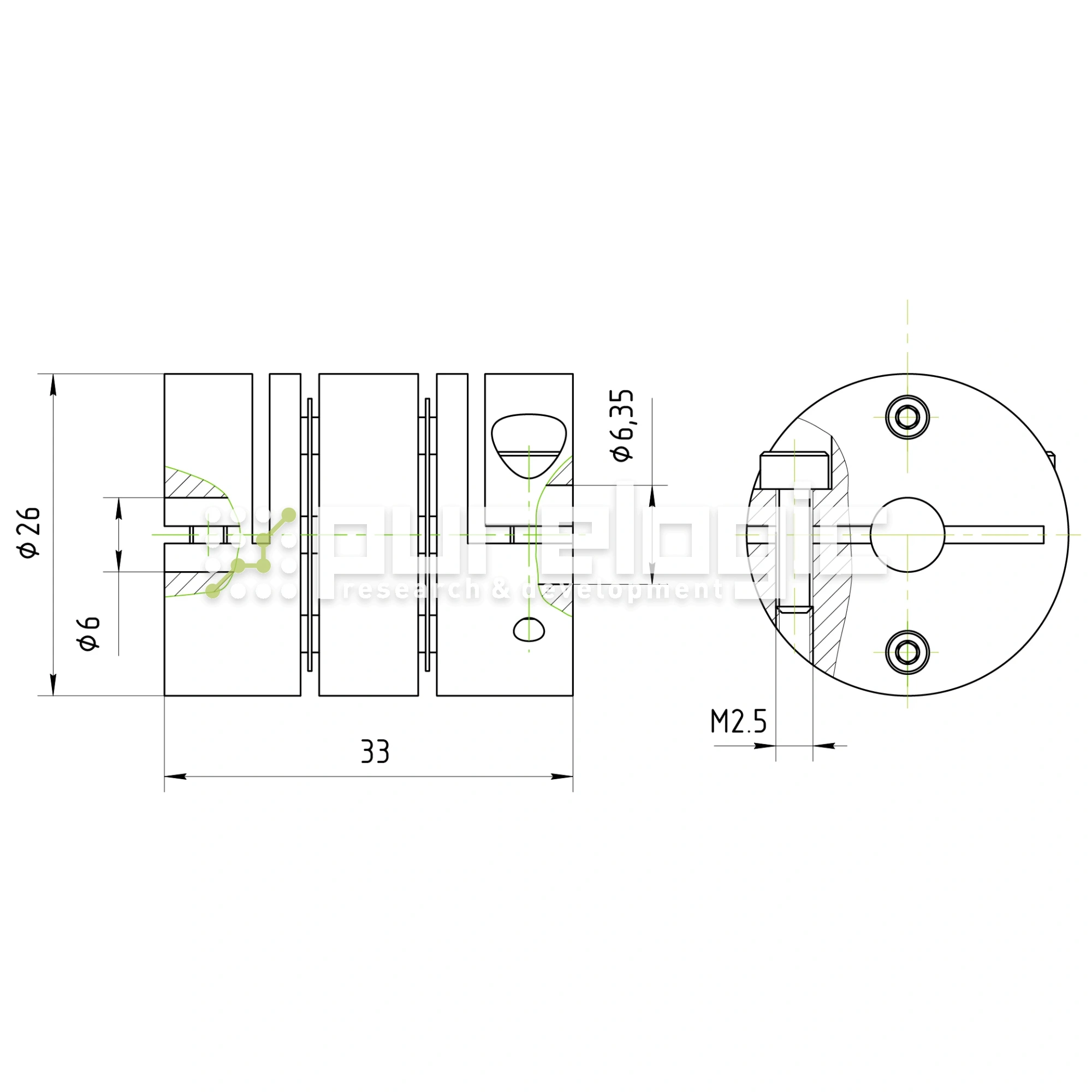 Муфта соединительная BD-2633-6-6.35 1 518 Муфта соединительная BD-2633-6-6.35 фото