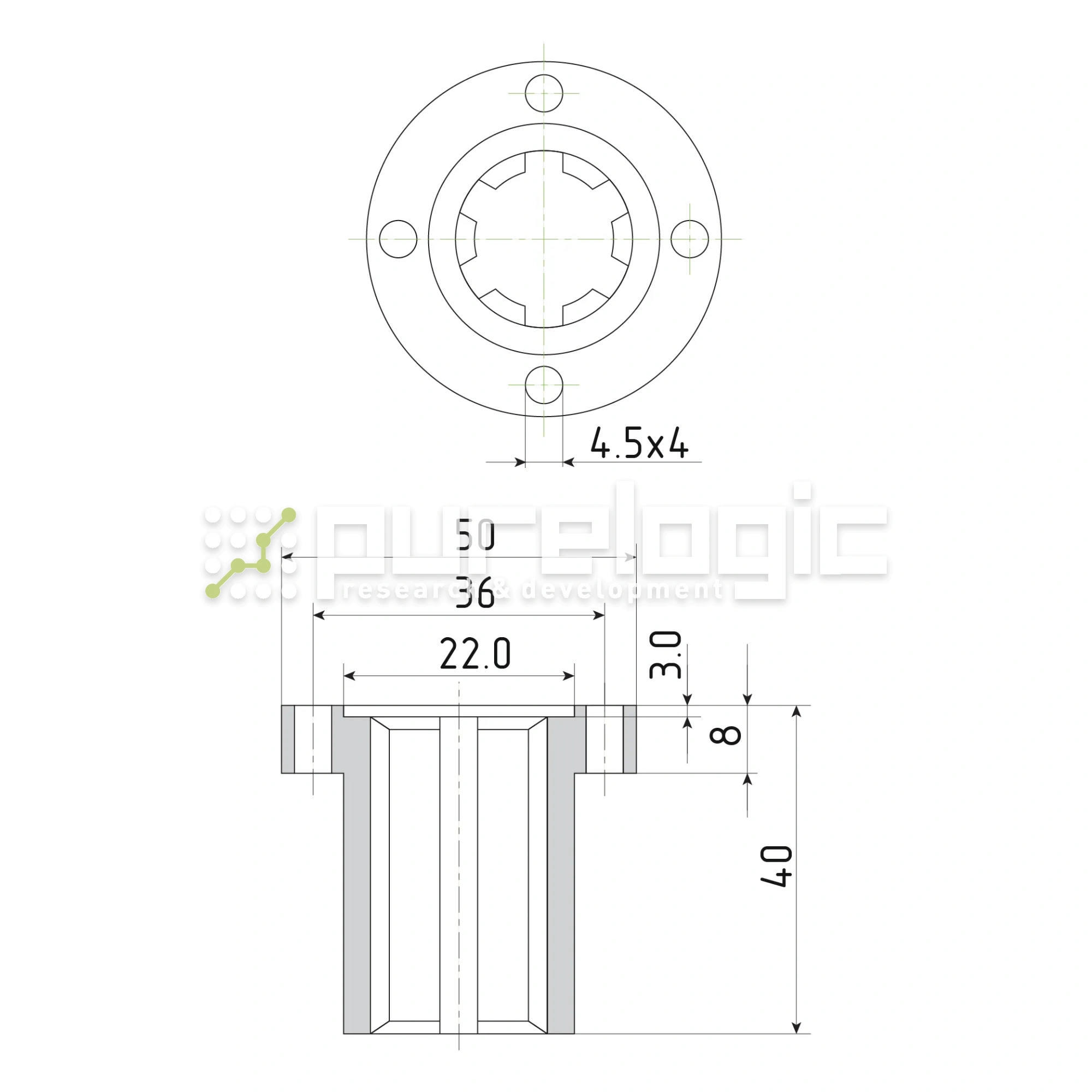 Шлицевая втулка с фланцем SNF-13x16 2 887 Шлицевая втулка с фланцем SNF-13x16 фото