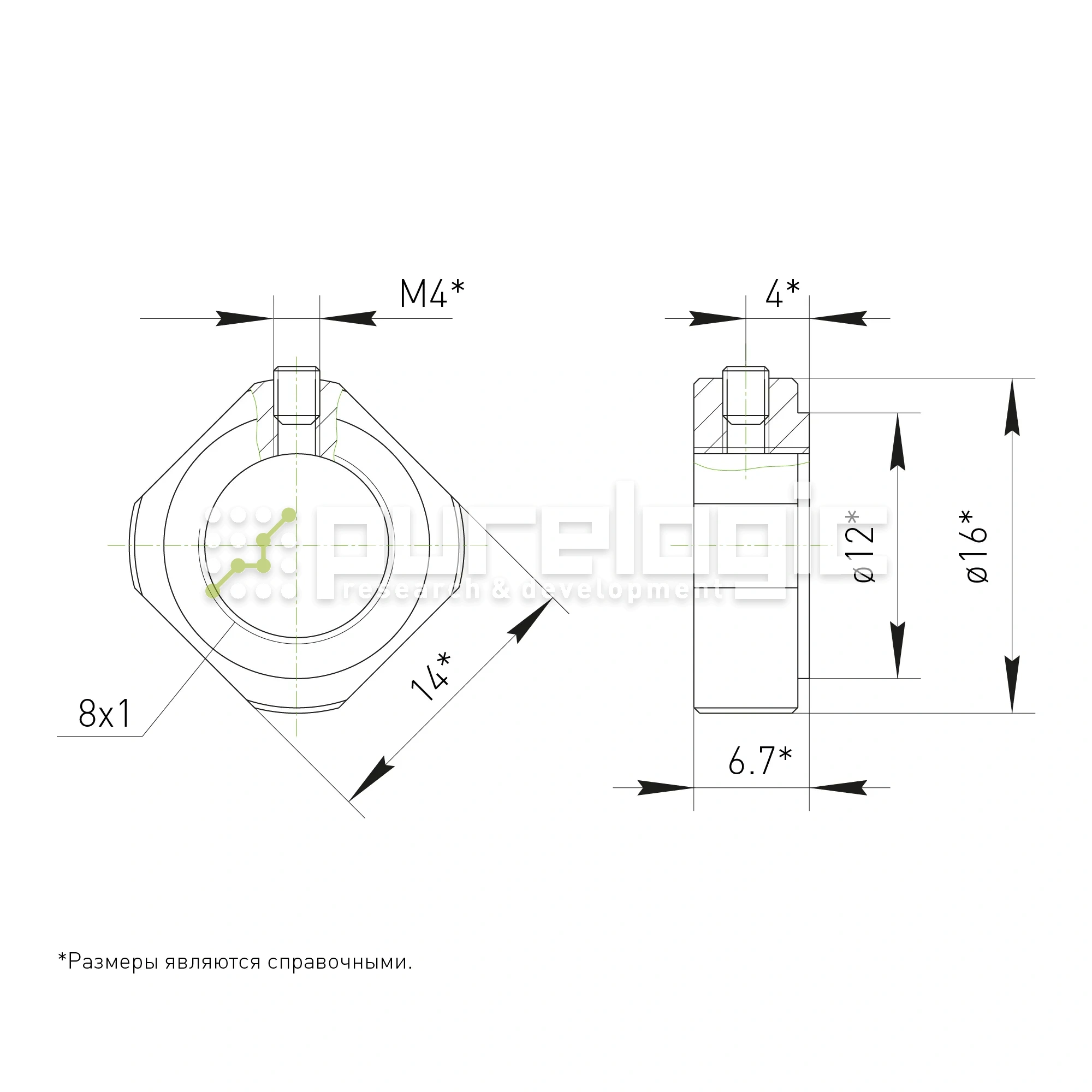 Стопорная гайка BS-M8x1 151 Стопорная гайка BS-M8x1 фото